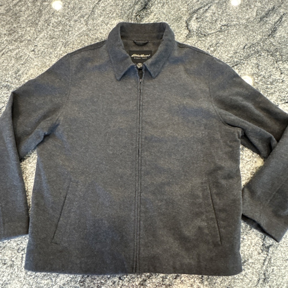 Eddie Bauer Womens Wool Blend Zip Jacket Tall XL #G34